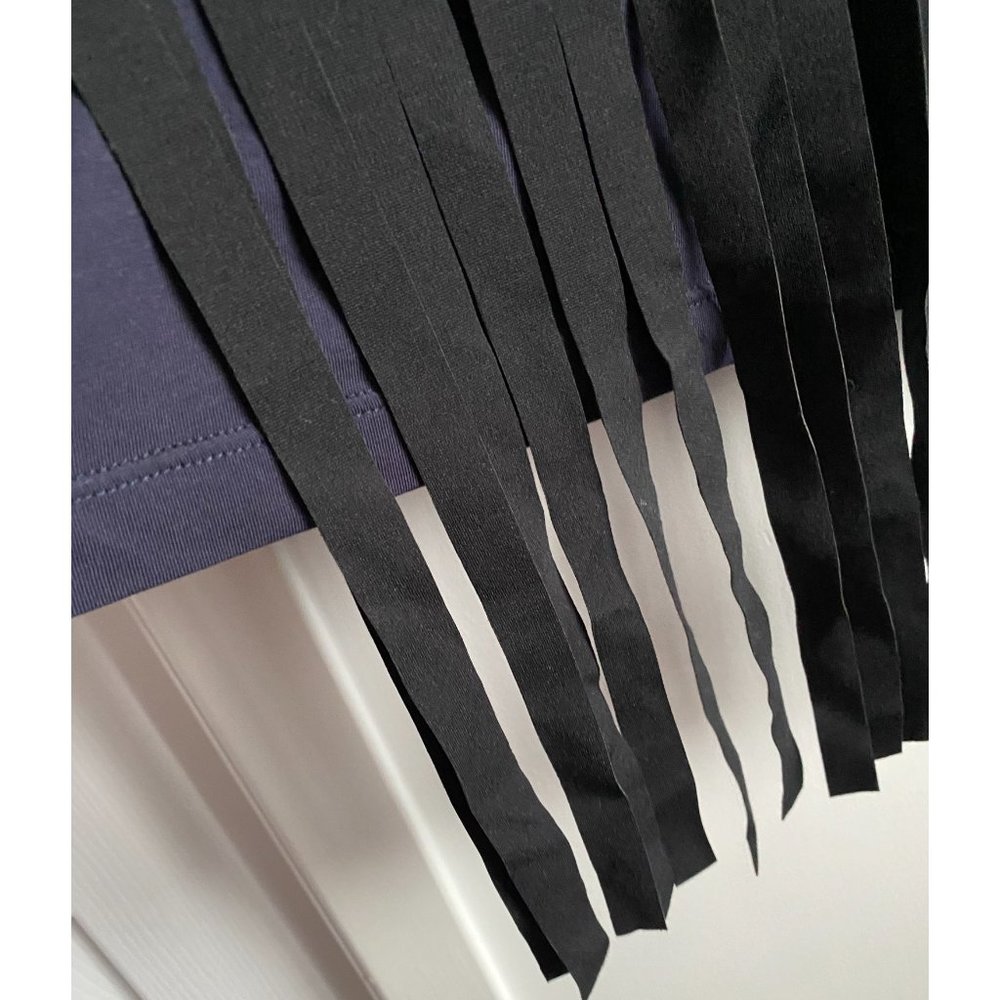 Stella McCartney Navy/Black Star Fringe Tee Shirt, size 42 (fits like a size 4) - Picture 6 of 10